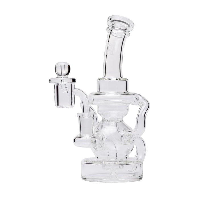 Human Grade Stubby Klein Glass Recycler Rig Water Pipe - Toker Supply