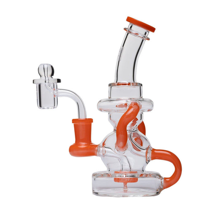 Human Grade Stubby Klein Glass Recycler Rig Water Pipe - Toker Supply