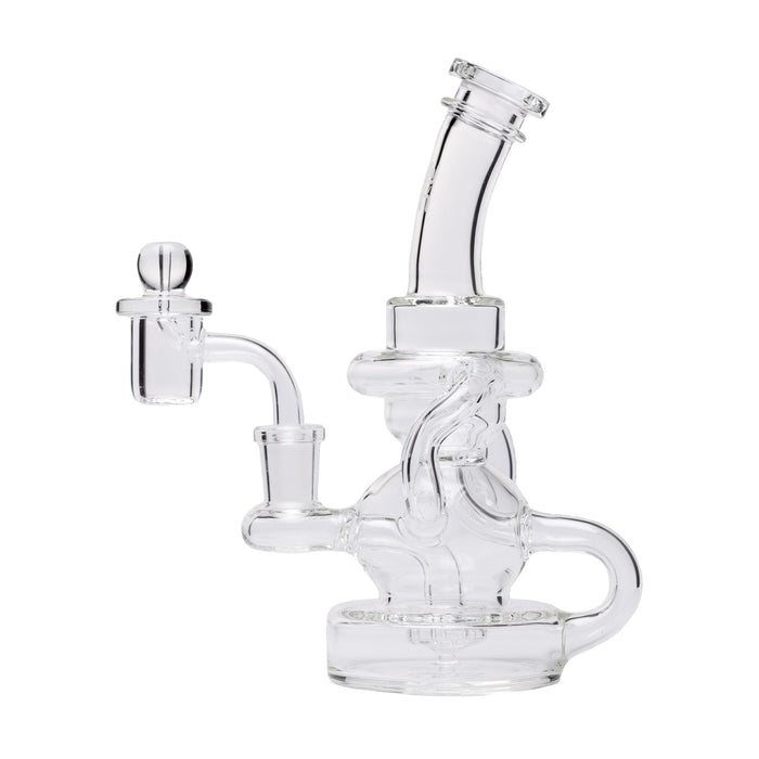 Human Grade Stubby Klein Glass Recycler Rig Water Pipe - Toker Supply