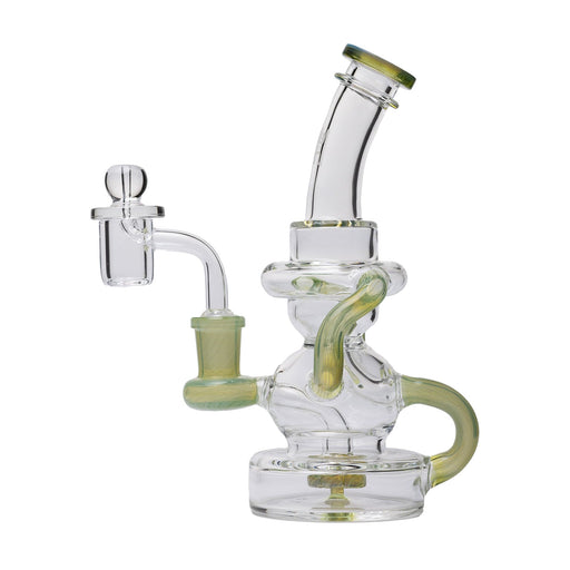 Human Grade Stubby Klein Glass Recycler Rig Water Pipe - Toker Supply