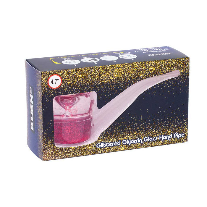 LIQUID GLITTER SHERLOCK HAND PIPE - Toker Supply