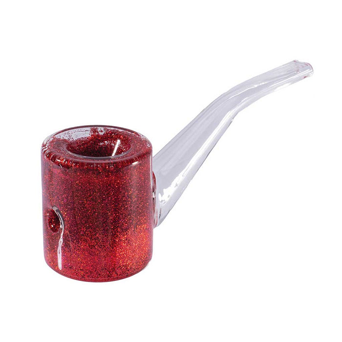 LIQUID GLITTER SHERLOCK HAND PIPE - Toker Supply