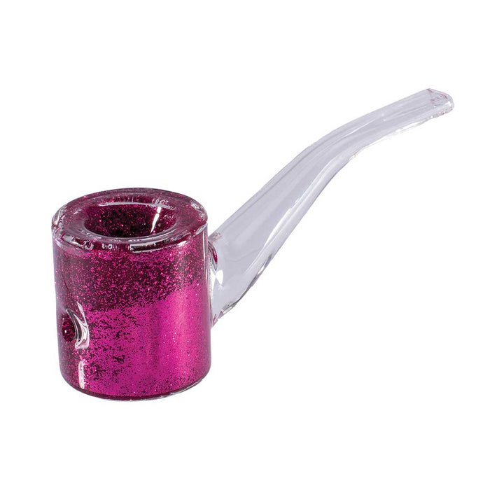 LIQUID GLITTER SHERLOCK HAND PIPE - Toker Supply