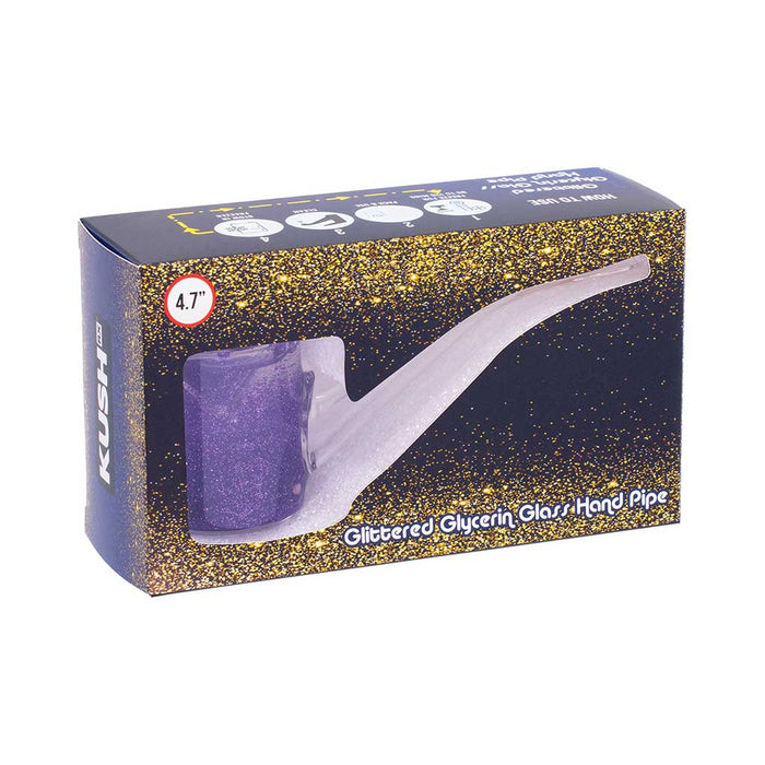 LIQUID GLITTER SHERLOCK HAND PIPE - Toker Supply