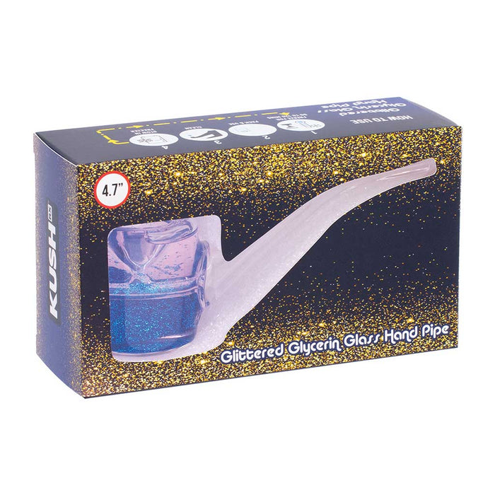 LIQUID GLITTER SHERLOCK HAND PIPE - Toker Supply