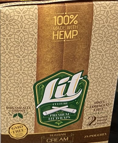 Lit Culture Hemp Natural Herbal Russian Cream Organic 3 Count 6 Large Wraps - Toker Supply