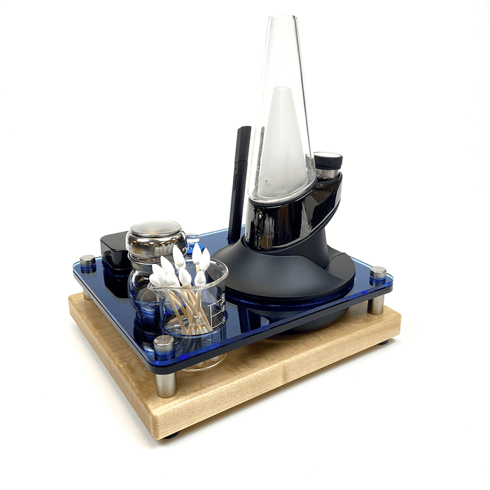 Mini Puffco Dab Rig Station Cleaning Organizer ~ Holds Charger Dock and Hot Knife ~ 8x7, Midnight Blue, Maple ~ for Cannabis Vaporizer - Toker Supply