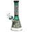 Mushroom Melange Etched Beaker Glass Water Pipe - 9" / 14mm F - Toker Supply