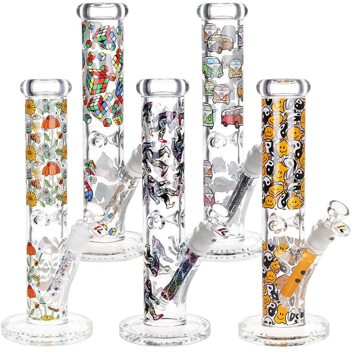 Pulsar Design Series Straight Tube Glass Water Pipe | 12" | 14mm F - Toker Supply