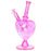 Pulsar Diamond Faceted Heart Glass Water Pipe - 11.75" / 14mm F / Pink - Toker Supply