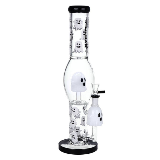 Pulsar Glow In the Dark "Ghosty" Glass Water Pipe - 15.25" / 14mm F - Toker Supply