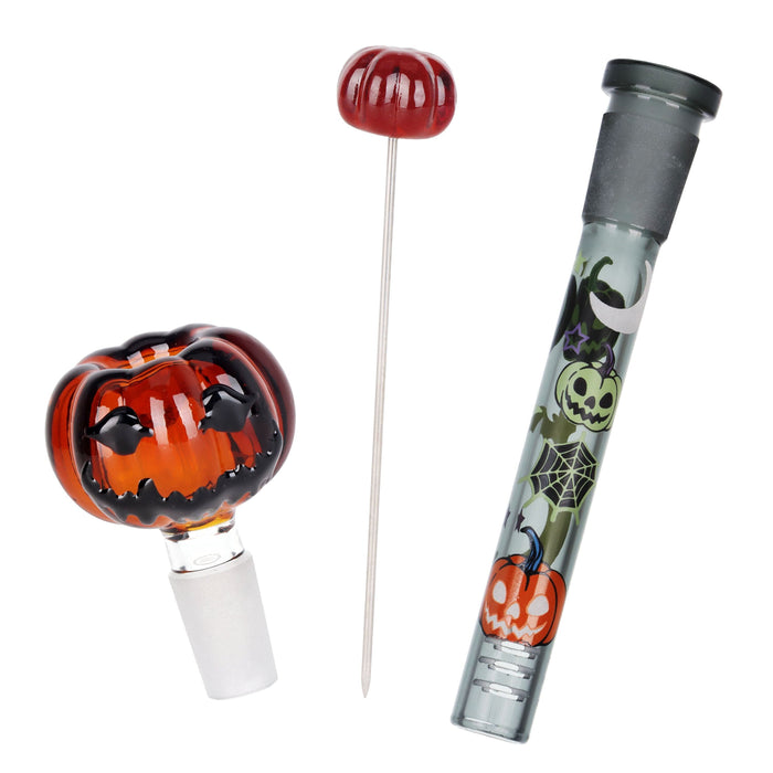 Pulsar Halloween Party Herb Pipe Glow Duo- 10" / 14mm F - Toker Supply