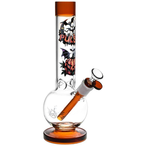 Pulsar Halloween Round Ball Glass Water Pipe - 11.75" / 14mm F - Toker Supply