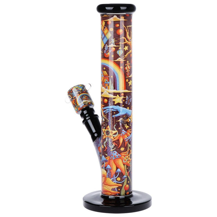 Pulsar Inside Print Straight Tube Glass Water Pipe | 11.25" - Toker Supply