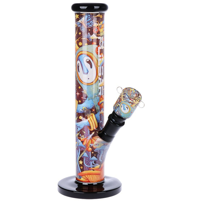 Pulsar Inside Print Straight Tube Glass Water Pipe | 11.25" - Toker Supply