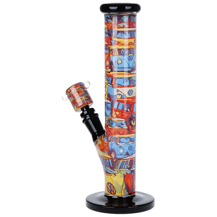 Pulsar Inside Print Straight Tube Glass Water Pipe | 11.25" - Toker Supply