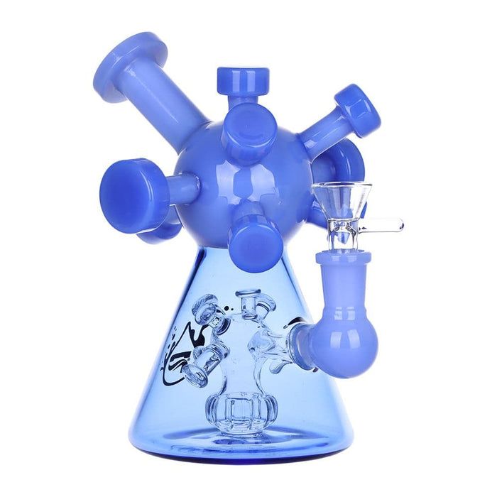 Pulsar Molecule Glass Water Pipe - 7" / 14mm F / Colors Vary - Toker Supply