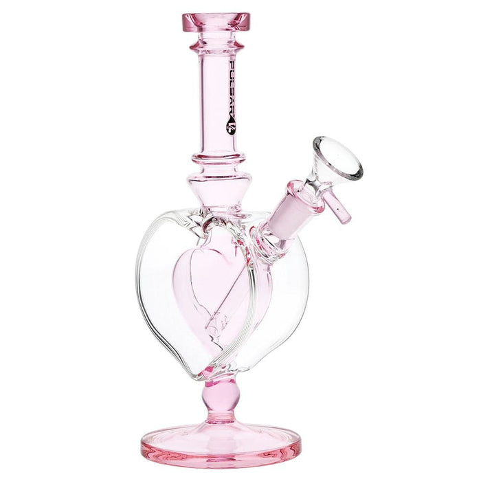 Pulsar Pink Heart Chalice Glass Water Pipe - 9" / 14mm F - Toker Supply