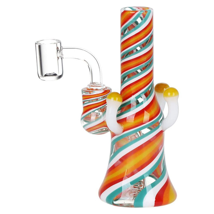 Pulsar Shroom Vision Wig Wag Glass Dab Rig - 5.75" / 14mm F / Colors Vary - Toker Supply