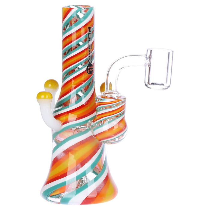 Pulsar Shroom Vision Wig Wag Glass Dab Rig - 5.75" / 14mm F / Colors Vary - Toker Supply