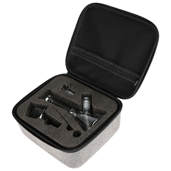 Pulsar Slant Neck Beaker Glass Water Pipe Zippered Case Travel Kit - 7" / Clear - Toker Supply