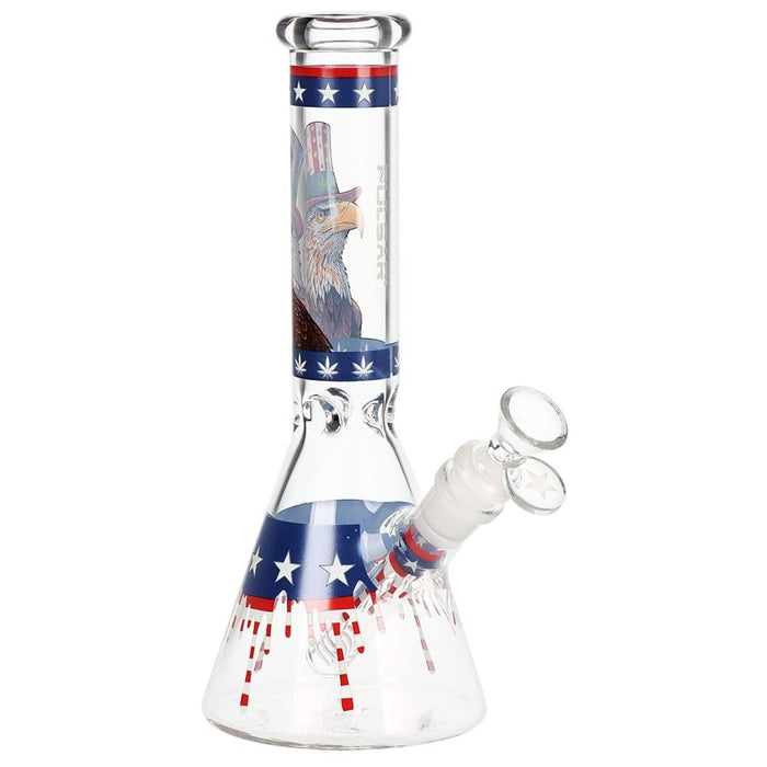 Pulsar Uncle Eagle Sam Beaker Glass Water Pipe - 9.75" / 14mm F - Toker Supply
