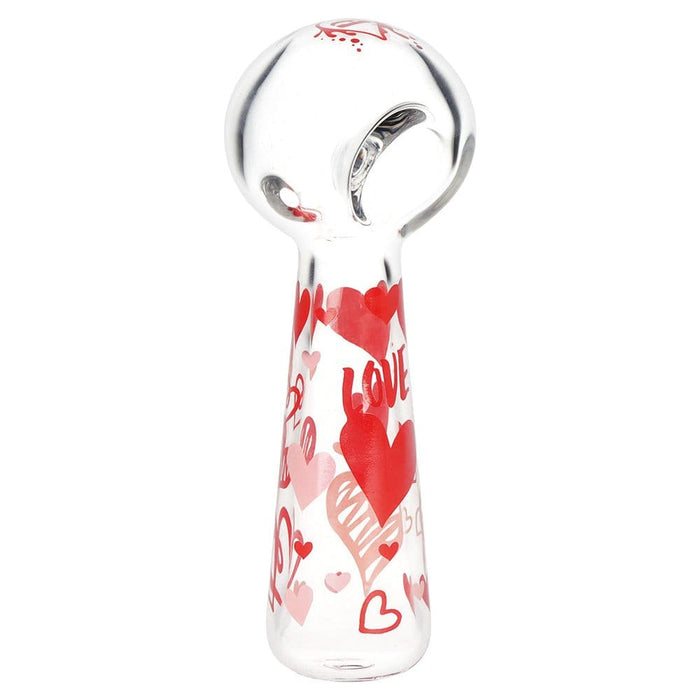 Pulsar Valentine's Hearts 'n' Roses Glass Herb Pipe Duo - 10" / 14mm F - Toker Supply