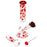 Pulsar Valentine's Hearts 'n' Roses Glass Herb Pipe Duo - 10" / 14mm F - Toker Supply