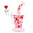Pulsar Valentine's Love Hearts Glass Dab Rig Set - 8.5" / 14mm F - Toker Supply