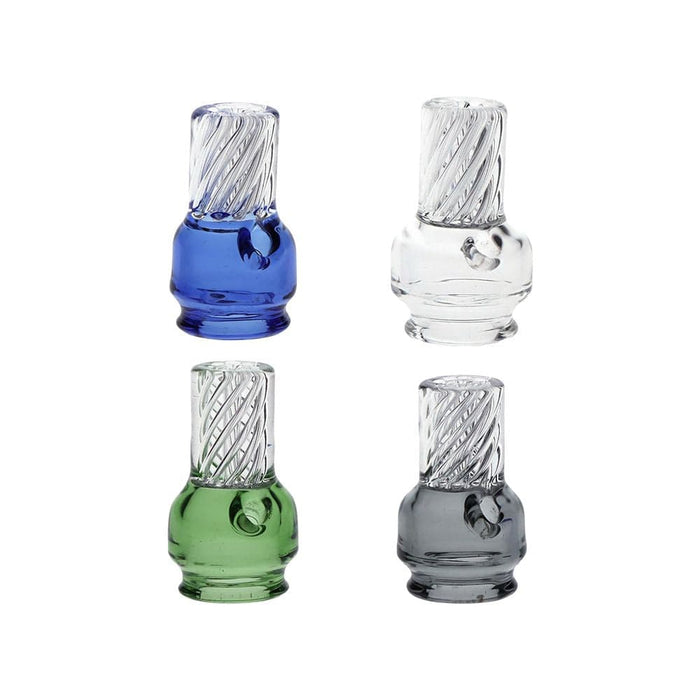 Pulsar Vortex Glass Mouthpiece Attachement for Puffco Pivot w/ Display Stand - Colors Vary - Toker Supply