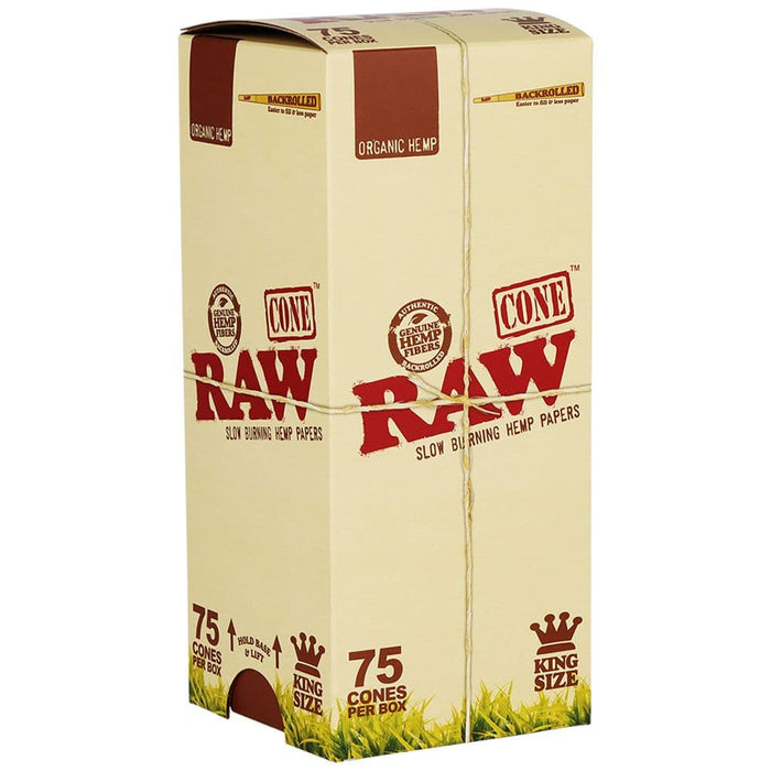 RAW Backrolled Organic Hemp Cones | King Size | 75ct - Toker Supply