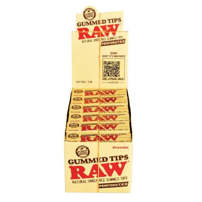 RAW Natural Perforated Gummed Tips - Toker Supply