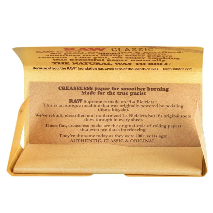 RAW Supreme Natural Rolling Papers | Kingsize - Toker Supply