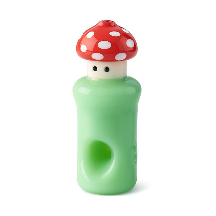 RED TOP MUSHROOM GREEN HAND PIPE - Toker Supply