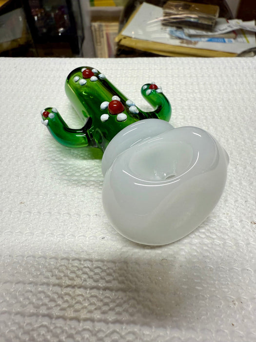 Ripkitty 4.5" Borosilicate Glass Cactus Spoon Pipe | Dry Herb Hand Pipe - Toker Supply