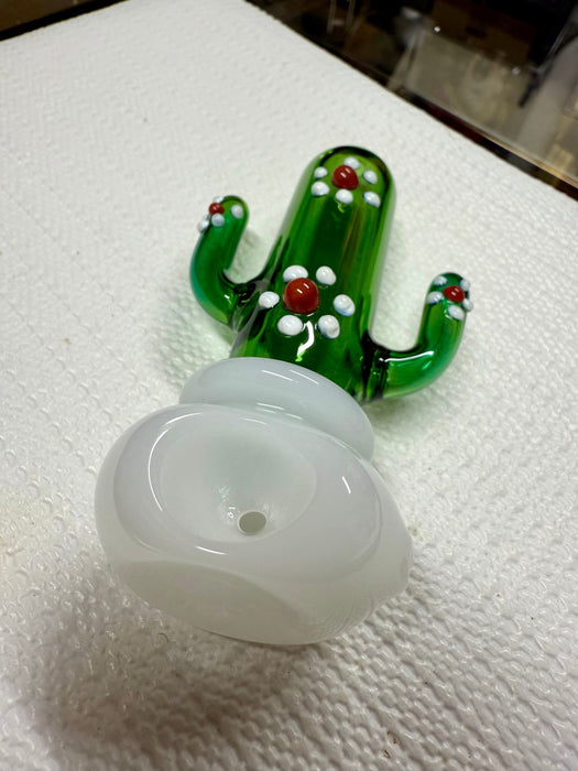Ripkitty 4.5" Borosilicate Glass Cactus Spoon Pipe | Dry Herb Hand Pipe - Toker Supply