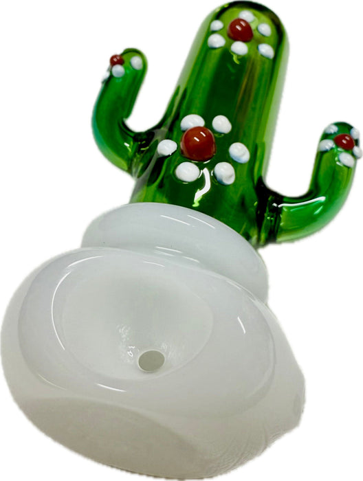 Ripkitty 4.5" Borosilicate Glass Cactus Spoon Pipe | Dry Herb Hand Pipe - Toker Supply