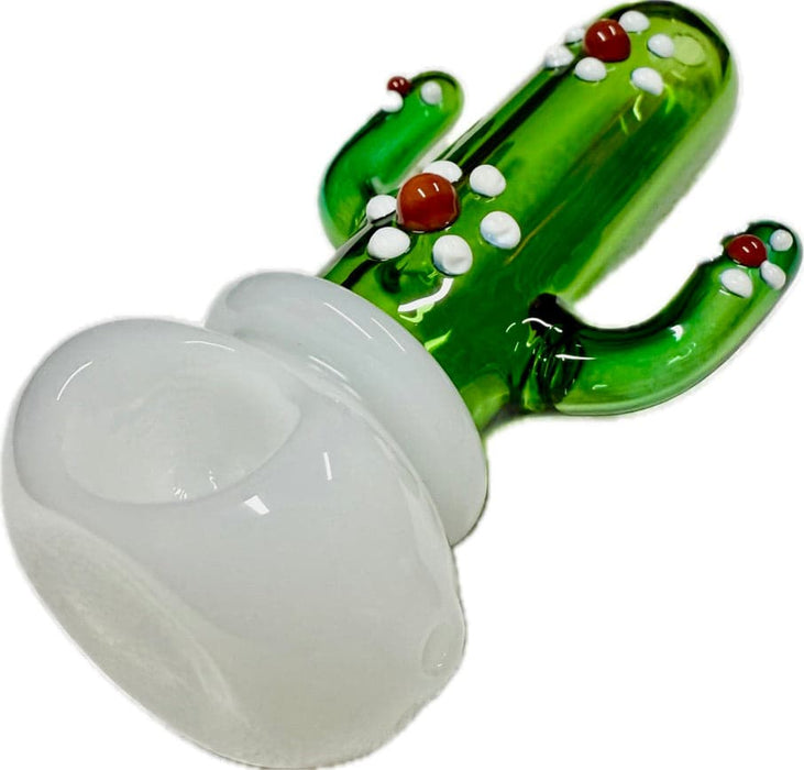 Ripkitty 4.5" Borosilicate Glass Cactus Spoon Pipe | Dry Herb Hand Pipe - Toker Supply