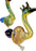 Ripkitty 5” Peacock Dry Herb Hand Pipe Borosilicate Glass - Colors May Vary - Toker Supply