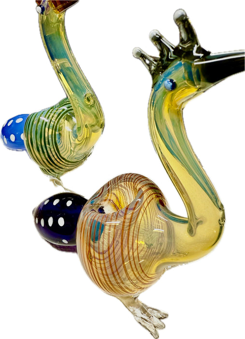 Ripkitty 5” Peacock Dry Herb Hand Pipe Borosilicate Glass - Colors May Vary - Toker Supply