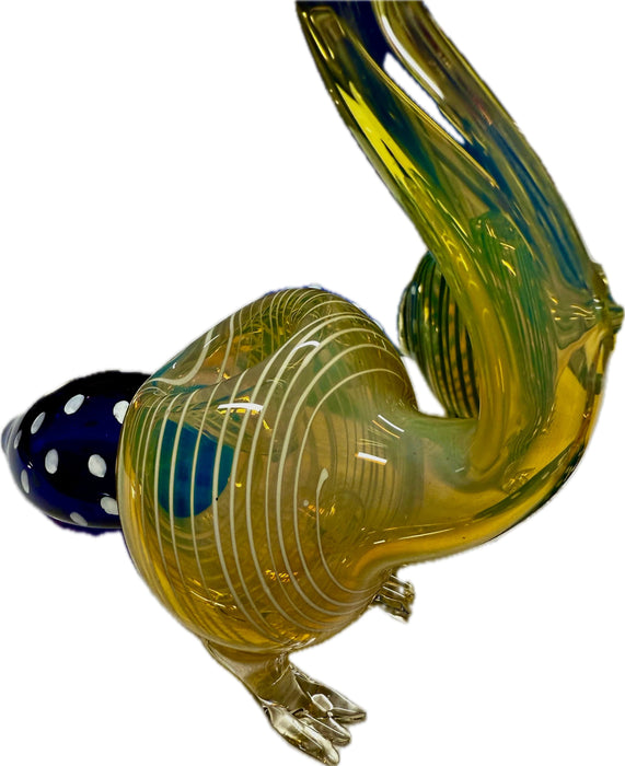 Ripkitty 5” Peacock Dry Herb Hand Pipe Borosilicate Glass - Colors May Vary - Toker Supply