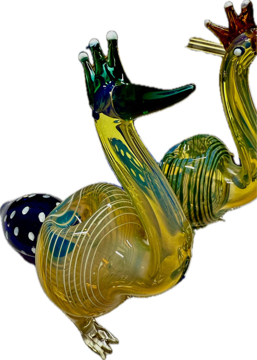 Ripkitty 5” Peacock Dry Herb Hand Pipe Borosilicate Glass - Colors May Vary - Toker Supply