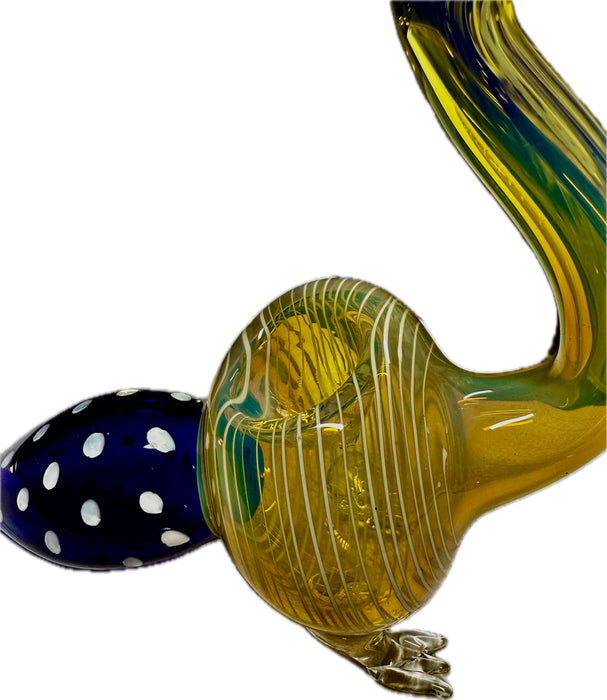 Ripkitty 5” Peacock Dry Herb Hand Pipe Borosilicate Glass - Colors May Vary - Toker Supply