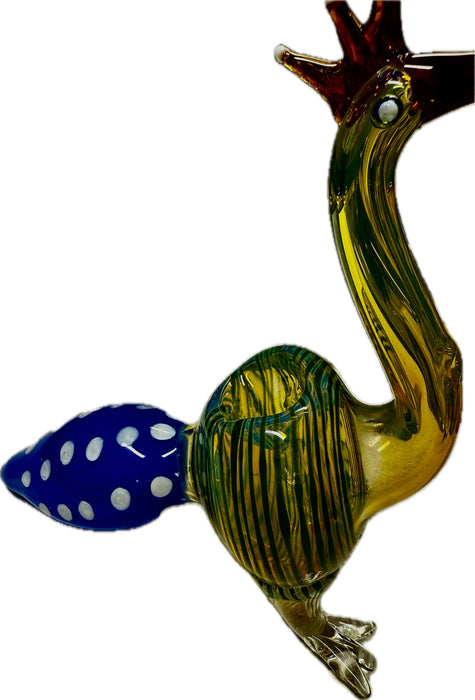 Ripkitty 5” Peacock Dry Herb Hand Pipe Borosilicate Glass - Colors May Vary - Toker Supply