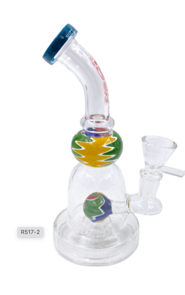 Rock Glass 7'' Double Wig Wag Art - Toker Supply