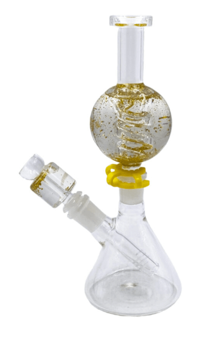 Rock Glass 8" Glycerine Spiral Globe - Toker Supply