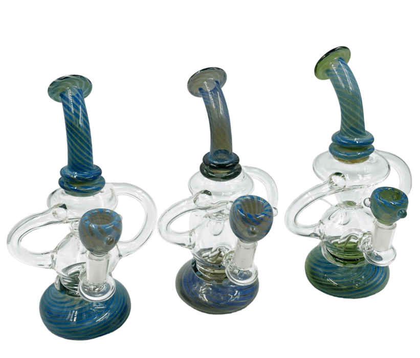 Rock Glass 8'' Wig Wag Recycler - Toker Supply