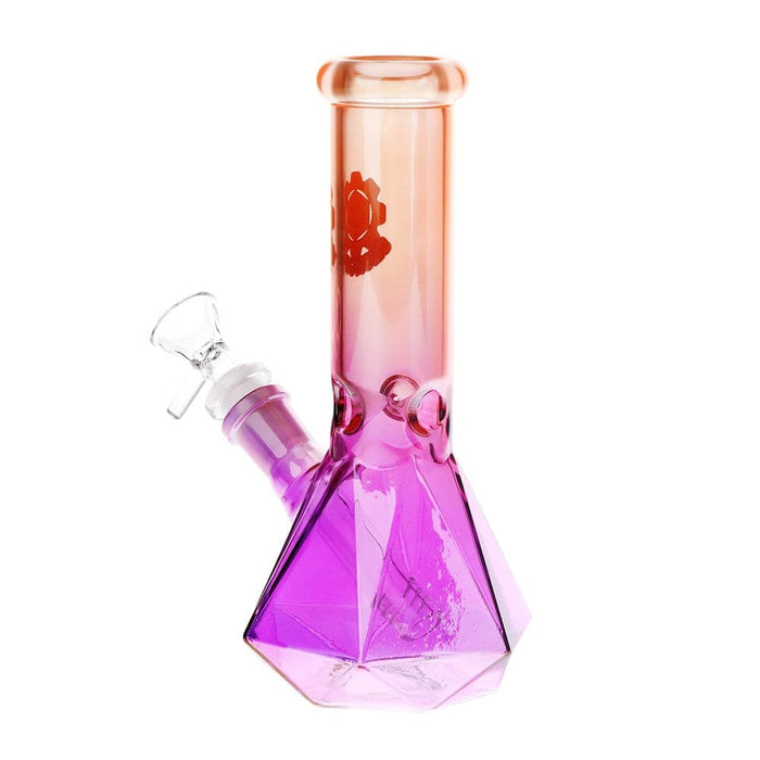SeshGear Diamond Base Beaker Ombre Glass Water Pipe | 7.75" | 14mm F - Toker Supply