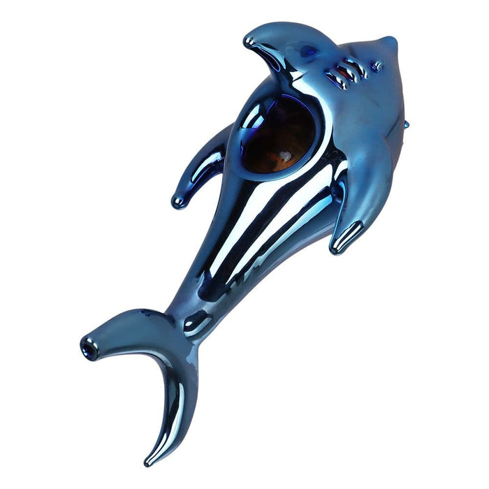 SeshGear Electroplated Cobalt Chomper Glass Hand Pipe - 5" - Toker Supply