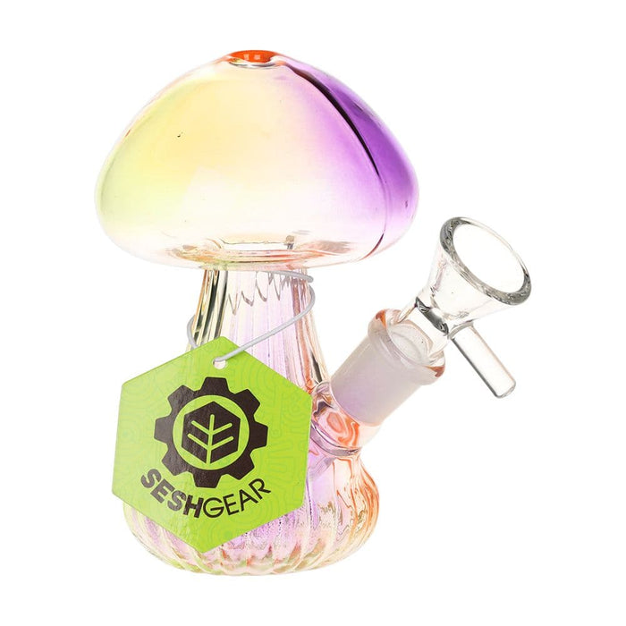 SeshGear Electroplated Mushroom Glass Bubbler - 4.75" / 14mm F - Toker Supply